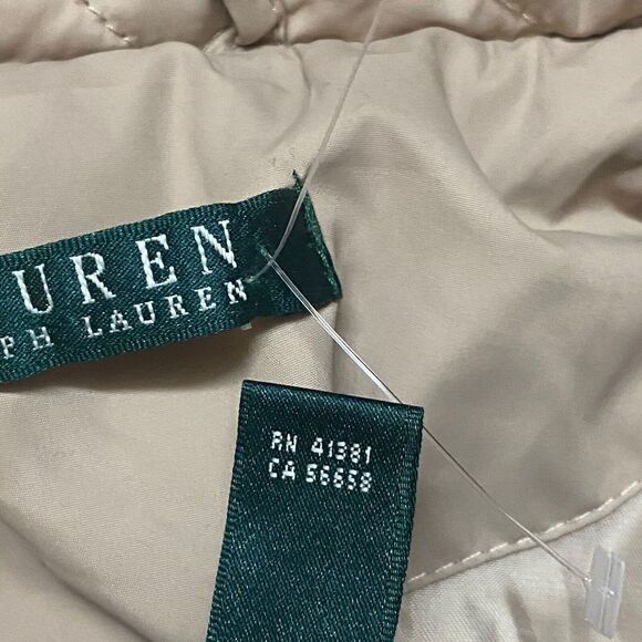Lauren Ralph Lauren Jacket Women’s XS Tan Quilted Equestrian Collar Logo *READ* - Picture 15 of 16